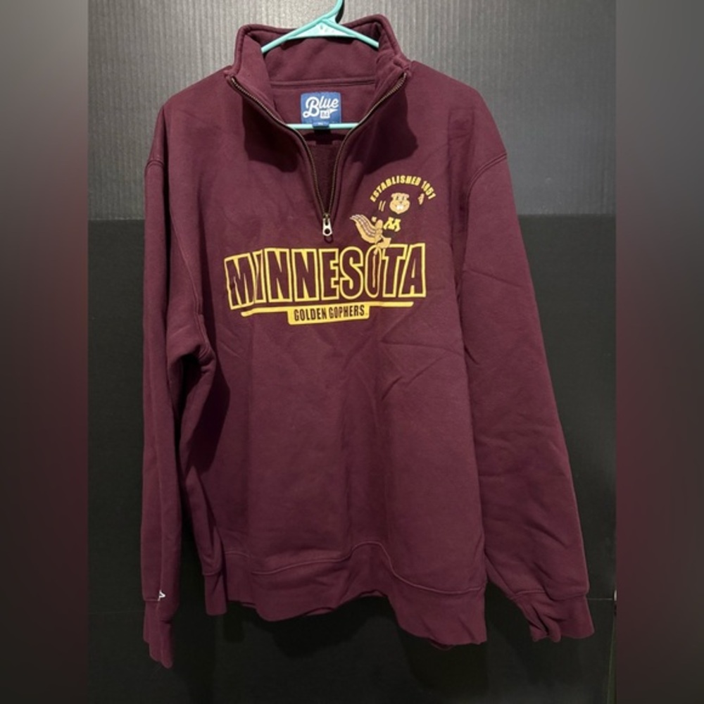 🎋Blue 84 Minnesota Golden Gophers Mock Neck  Quarter-Zip Sweatshirt